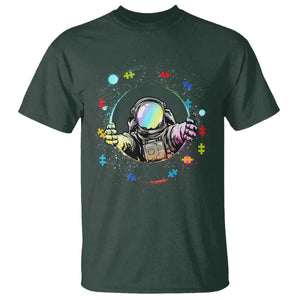 Astronaut Autism Awareness T Shirt Space Autistic Kids Sped Teacher TS10 Dark Forest Green Print Your Wear