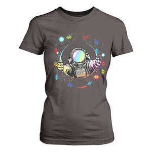 Astronaut Autism Awareness T Shirt For Women Space Autistic Kids Sped Teacher TS10 Dark Chocolate Print Your Wear