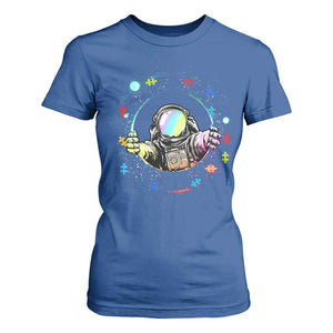Astronaut Autism Awareness T Shirt For Women Space Autistic Kids Sped Teacher TS10 Royal Blue Print Your Wear