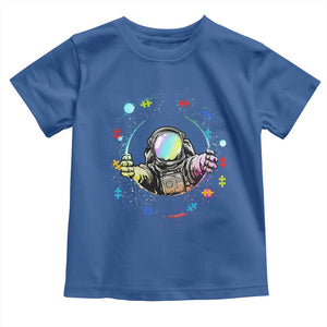 Astronaut Autism Awareness Toddler T Shirt Space Autistic Kids Sped Teacher TS10 Royal Blue Print Your Wear