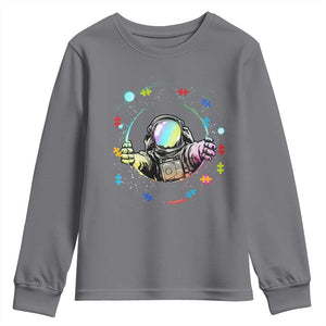 Astronaut Autism Awareness Youth Sweatshirt Space Autistic Kids Sped Teacher TS10 Charcoal Print Your Wear