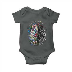 Autism Awareness Baby Onesie Neurodiversity All Great Minds Don't Mind Alike TS10 Dark Heather Print Your Wear