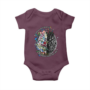 Autism Awareness Baby Onesie Neurodiversity All Great Minds Don't Mind Alike TS10 Maroon Print Your Wear