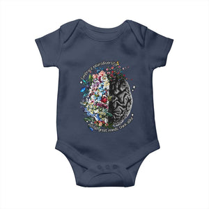 Autism Awareness Baby Onesie Neurodiversity All Great Minds Don't Mind Alike TS10 Navy Print Your Wear
