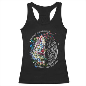 Autism Awareness Racerback Tank Top Neurodiversity All Great Minds Don't Mind Alike TS10 Black Print Your Wear