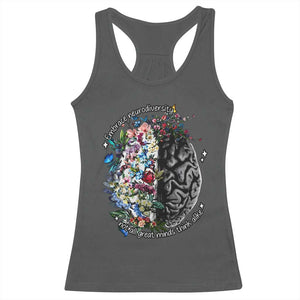 Autism Awareness Racerback Tank Top Neurodiversity All Great Minds Don't Mind Alike TS10 Dark Heather Print Your Wear