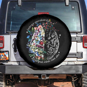 Autism Awareness Spare Tire Cover Neurodiversity All Great Minds Don't Mind Alike TS10 No hole Black Print Your Wear