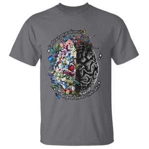 Autism Awareness T Shirt Neurodiversity All Great Minds Don't Mind Alike TS10 Charcoal Print Your Wear