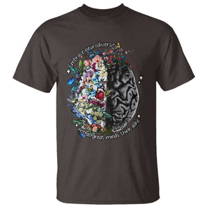 Autism Awareness T Shirt Neurodiversity All Great Minds Don't Mind Alike TS10 Dark Chocolate Print Your Wear