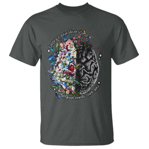 Autism Awareness T Shirt Neurodiversity All Great Minds Don't Mind Alike TS10 Dark Heather Print Your Wear