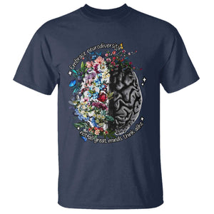 Autism Awareness T Shirt Neurodiversity All Great Minds Don't Mind Alike TS10 Navy Print Your Wear