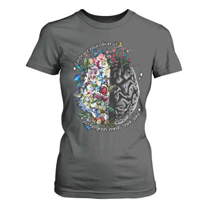 Autism Awareness T Shirt For Women Neurodiversity All Great Minds Don't Mind Alike TS10 Dark Heather Print Your Wear