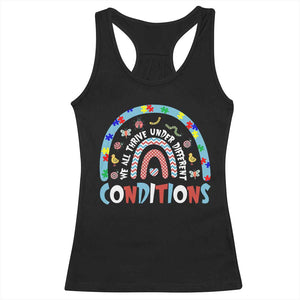 Autism Awareness Racerback Tank Top Sped Education Teacher Rainbow Reading TS10 Black Print Your Wear