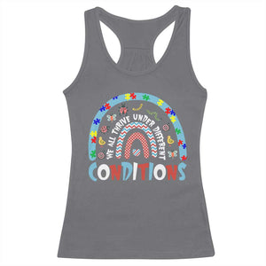 Autism Awareness Racerback Tank Top Sped Education Teacher Rainbow Reading TS10 Charcoal Print Your Wear