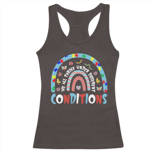 Autism Awareness Racerback Tank Top Sped Education Teacher Rainbow Reading TS10 Dark Chocolate Print Your Wear