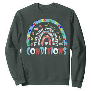 Autism Awareness Sweatshirt Sped Education Teacher Rainbow Reading TS10 Dark Forest Green Print Your Wear