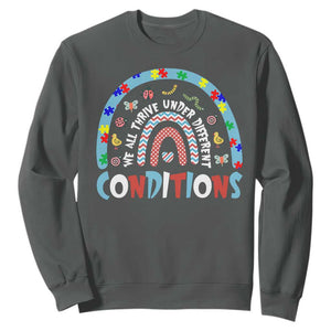 Autism Awareness Sweatshirt Sped Education Teacher Rainbow Reading TS10 Dark Heather Print Your Wear