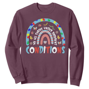 Autism Awareness Sweatshirt Sped Education Teacher Rainbow Reading TS10 Maroon Print Your Wear
