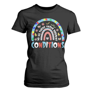 Autism Awareness T Shirt For Women Sped Education Teacher Rainbow Reading TS10 Black Print Your Wear