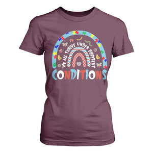 Autism Awareness T Shirt For Women Sped Education Teacher Rainbow Reading TS10 Maroon Print Your Wear