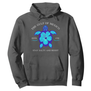 Gulf of Mexico Hoodie Texas Alabama Florida Beach Turtle Hibiscus TS10 Dark Heather Print Your Wear