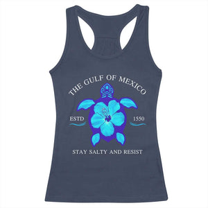 Gulf of Mexico Racerback Tank Top Texas Alabama Florida Beach Turtle Hibiscus TS10 Navy Print Your Wear