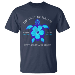 Gulf of Mexico T Shirt Texas Alabama Florida Beach Turtle Hibiscus TS10 Navy Print Your Wear