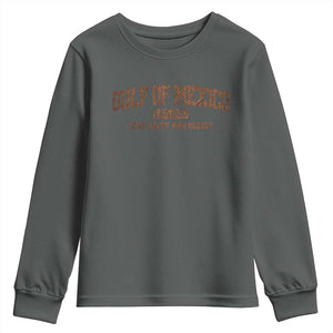 Gulf of Mexico Youth Sweatshirt Est 1550 and Forever Retro Mexican Beach TS10 Dark Heather Print Your Wear