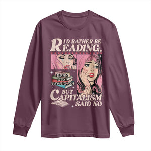 Funny Reading Long Sleeve Shirt Hilarious Bookworm Book Lover Reader Gift TS10 Maroon Print Your Wear
