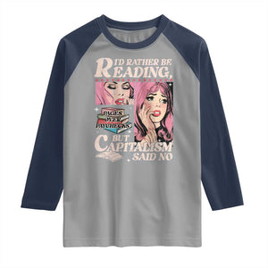 Funny Reading Raglan Shirt Hilarious Bookworm Book Lover Reader Gift TS10 Sport Gray Navy Print Your Wear