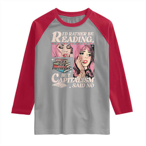 Funny Reading Raglan Shirt Hilarious Bookworm Book Lover Reader Gift TS10 Sport Gray Red Print Your Wear
