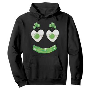 Funny Irish St Patricks Day Shamrock Hoodie Green Eggs Smile Brunch Breakfast TS10 Black Print Your Wear