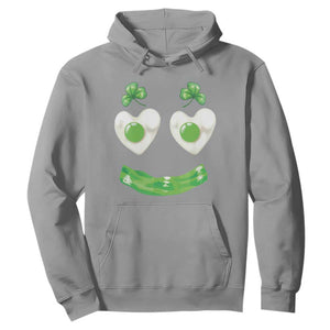 Funny Irish St Patricks Day Shamrock Hoodie Green Eggs Smile Brunch Breakfast TS10 Sport Gray Print Your Wear