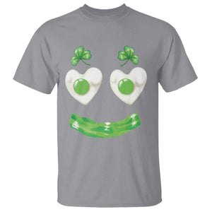 Funny Irish St Patricks Day Shamrock T Shirt Green Eggs Smile Brunch Breakfast TS10 Sport Gray Print Your Wear
