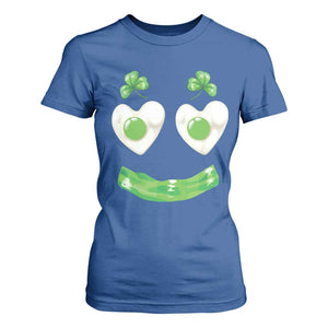 Funny Irish St Patricks Day Shamrock T Shirt For Women Green Eggs Smile Brunch Breakfast TS10 Royal Blue Print Your Wear