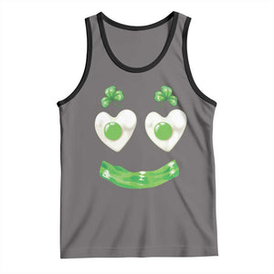 Funny Irish St Patricks Day Shamrock Tank Top Green Eggs Smile Brunch Breakfast TS10 Deep Heather Black Print Your Wear