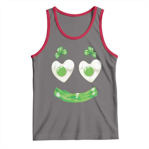 Funny Irish St Patricks Day Shamrock Tank Top Green Eggs Smile Brunch Breakfast TS10 Deep Heather Red Print Your Wear