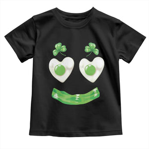 Funny Irish St Patricks Day Shamrock Toddler T Shirt Green Eggs Smile Brunch Breakfast TS10 Black Print Your Wear