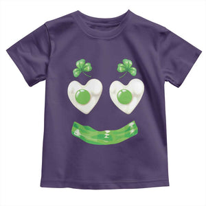 Funny Irish St Patricks Day Shamrock Toddler T Shirt Green Eggs Smile Brunch Breakfast TS10 Purple Print Your Wear