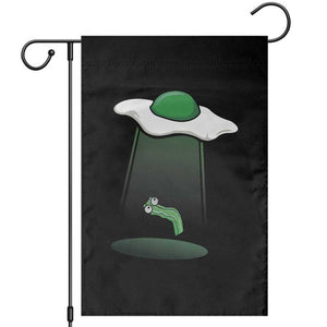 Funny Irish St Patricks Day Garden Flag UFO Egg Bacon Abduction Funny TS10 Black Print Your Wear