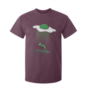 Funny Irish St Patricks Day T Shirt For Kid UFO Egg Bacon Abduction Funny TS10 Maroon Print Your Wear