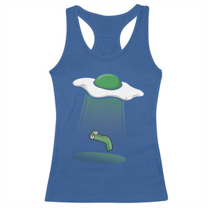 Funny Irish St Patricks Day Racerback Tank Top UFO Egg Bacon Abduction Funny TS10 Royal Blue Print Your Wear