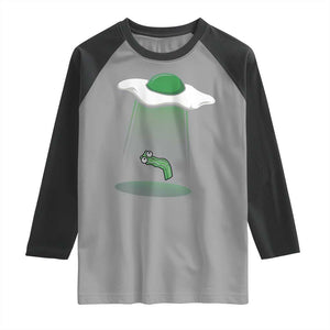 Funny Irish St Patricks Day Raglan Shirt UFO Egg Bacon Abduction Funny TS10 Sport Gray Black Print Your Wear