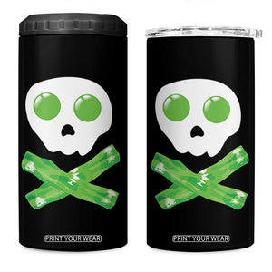 Funny St Patricks Day 4 in 1 Can Cooler Tumbler Bacon & Eggs Skull & Crossbones TS10 One Size: 16 oz Black Print Your Wear
