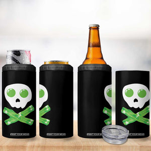 Funny St Patricks Day 4 in 1 Can Cooler Tumbler Bacon & Eggs Skull & Crossbones TS10 Print Your Wear