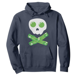 Funny St Patricks Day Hoodie Bacon & Eggs Skull & Crossbones TS10 Navy Print Your Wear