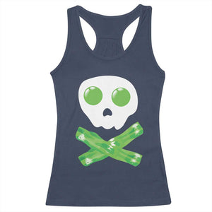 Funny St Patricks Day Racerback Tank Top Bacon & Eggs Skull & Crossbones TS10 Navy Print Your Wear