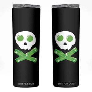 Funny St Patricks Day Skinny Tumbler Bacon & Eggs Skull & Crossbones TS10 Black Print Your Wear