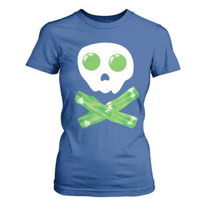 Funny St Patricks Day T Shirt For Women Bacon & Eggs Skull & Crossbones TS10 Royal Blue Print Your Wear