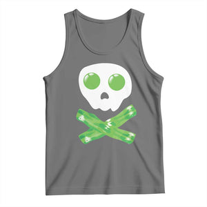 Funny St Patricks Day Tank Top Bacon & Eggs Skull & Crossbones TS10 Black Heather Print Your Wear